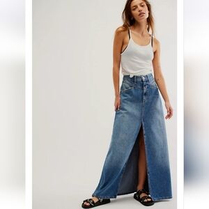 Free People ~ We The Free ~ Come As You Are Denim Maxi Skirt - Size 2